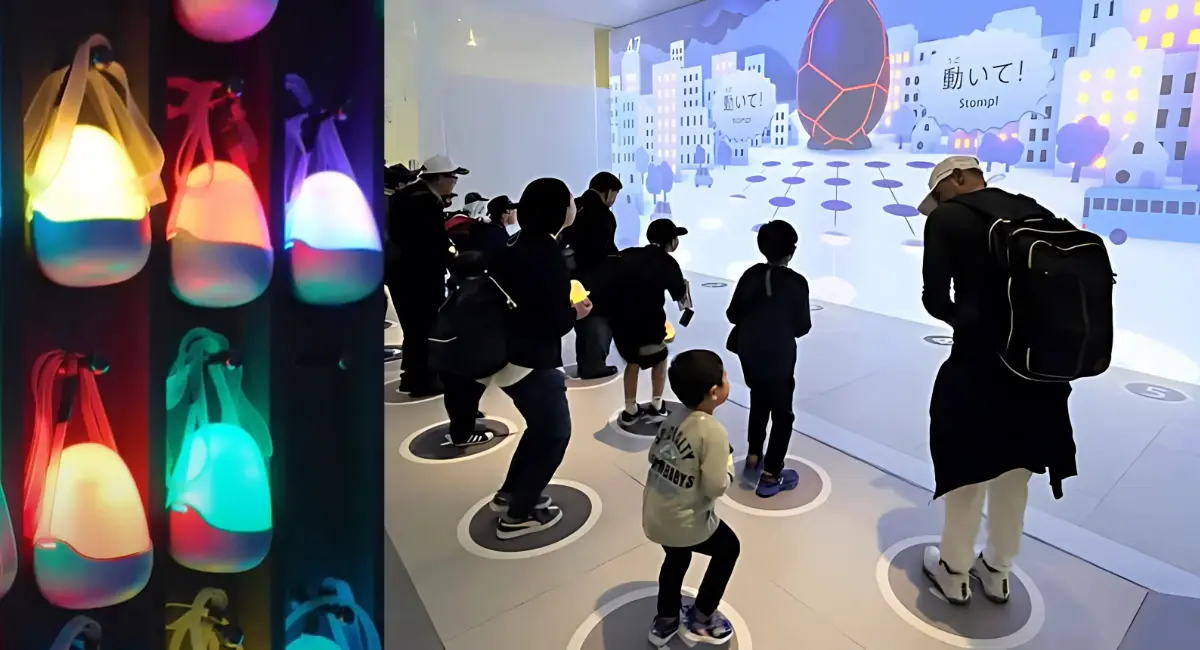 2025년 오사카 엑스포 전력관의 에너지 하베스팅 기술 전시 모습 